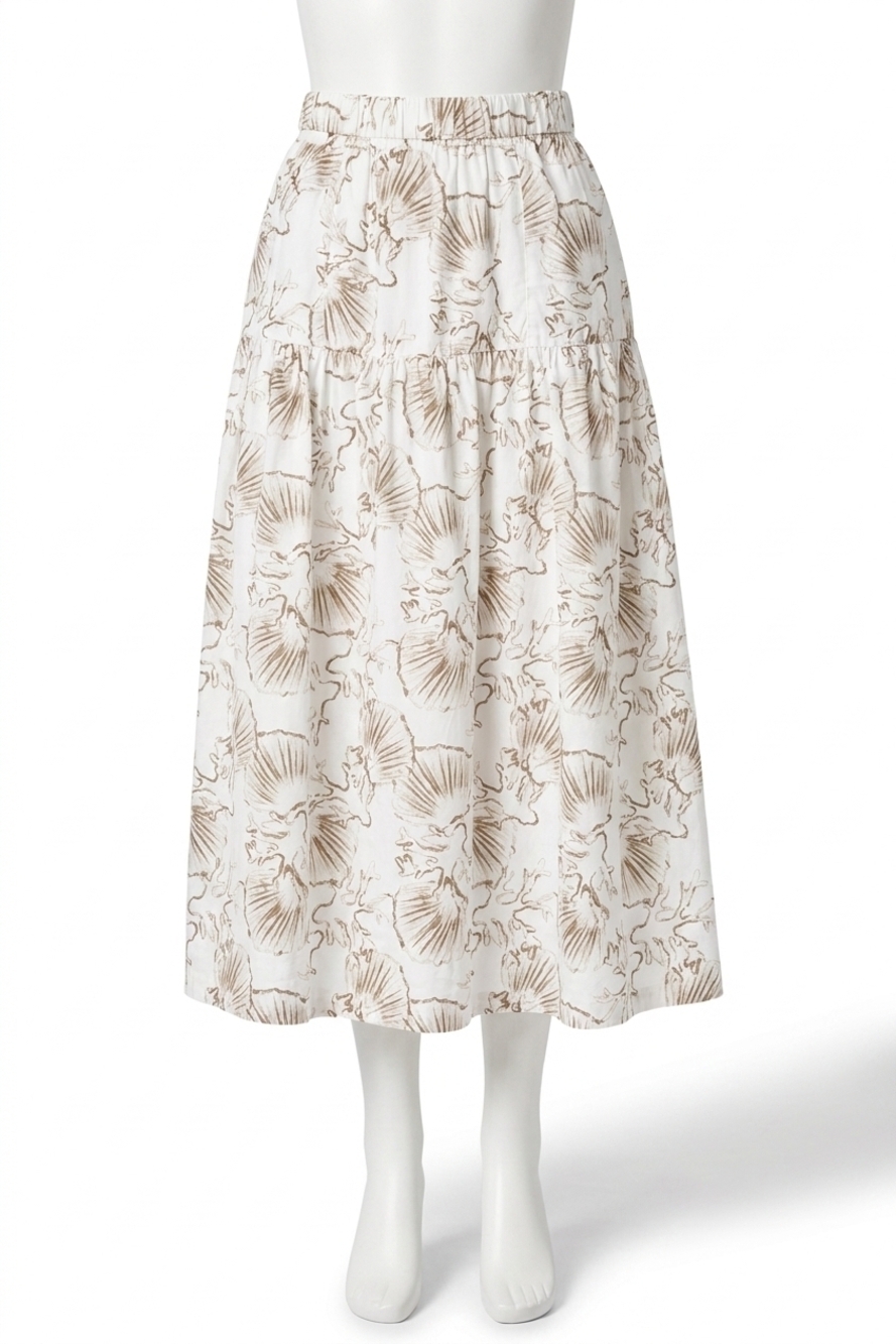 NEW LILLA P poplin yoke skirt in fern print